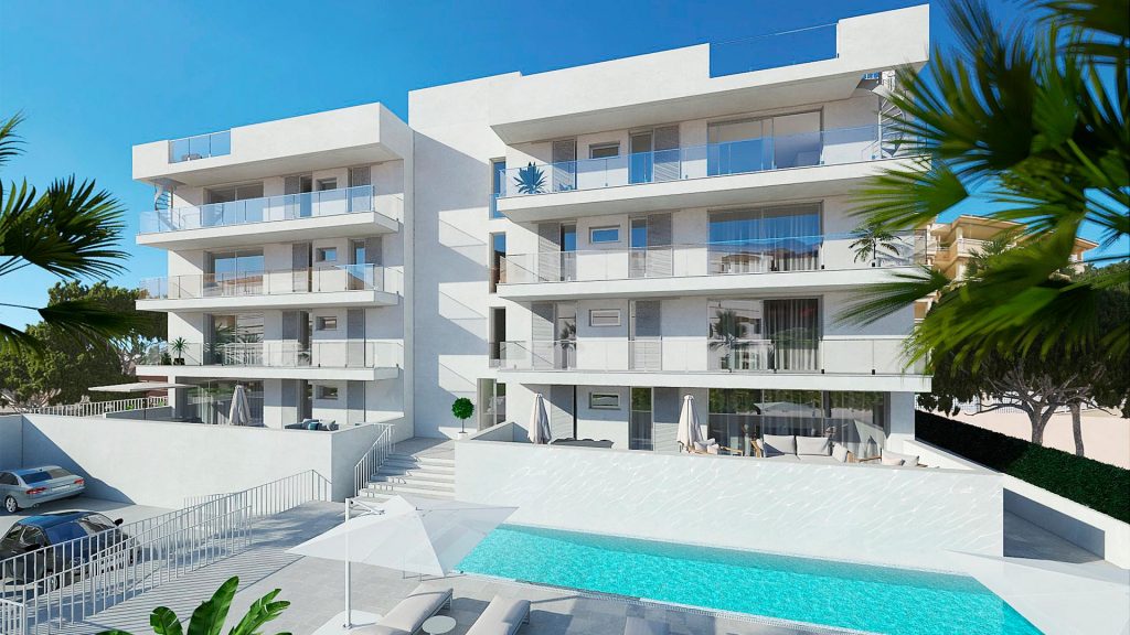 Exterior piscina - Venta pisos en Cala Ratjada - Edificio Apartamentos Gaudi
