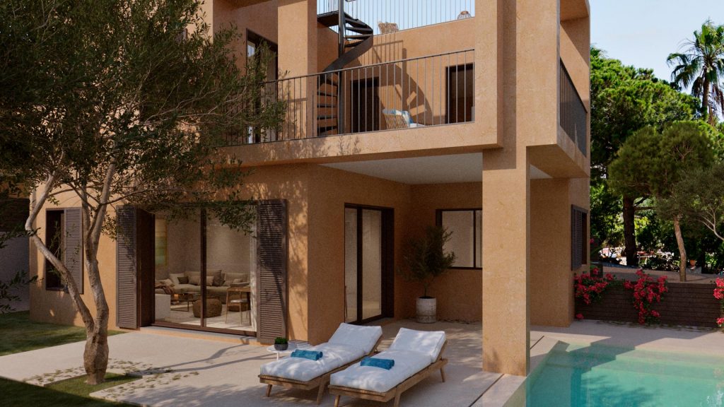 Piscina terraza Chalets Font de Sa Cala en Cala Ratjada