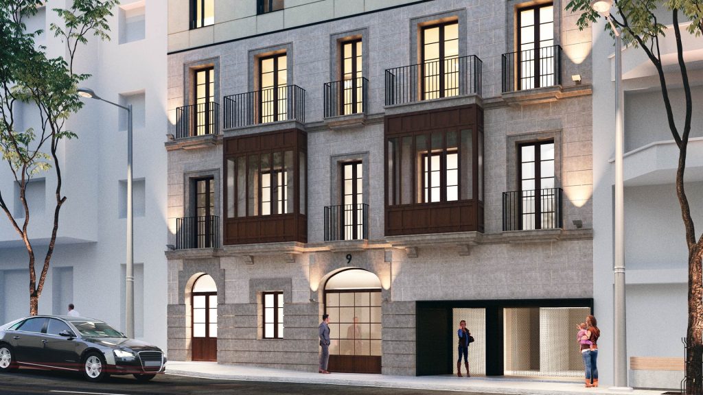 Fachada edificio Vía Alemania 9 Palma, Inmobiliaria Cotesa Mallorca